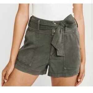 Abercrombie & Fitch Lyocell Shorts - Army Green, Utility Belted, MD